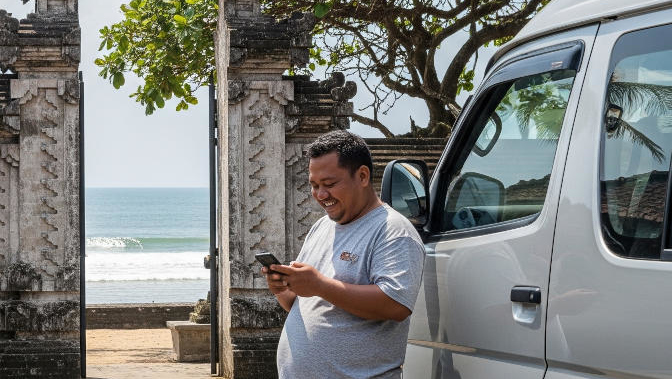 Driver siap melayani penumpang